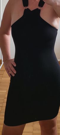 Schickes, kurzes, schwarzes Sommerkleid, Grösse 36
