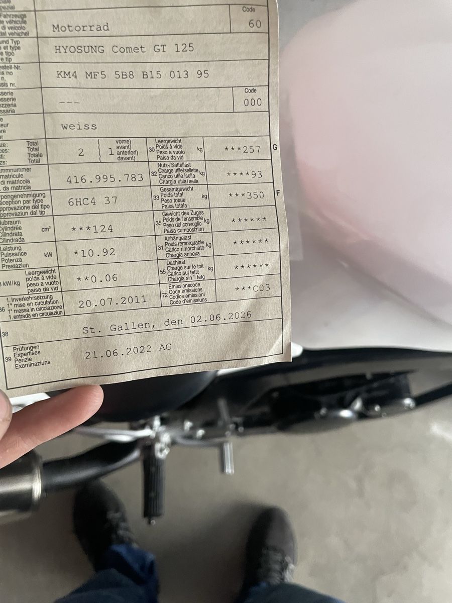Hyosung Strada: Hysoung Comet GT 125 – Difettoso da Gossau SG venduto da noa_m92n 6