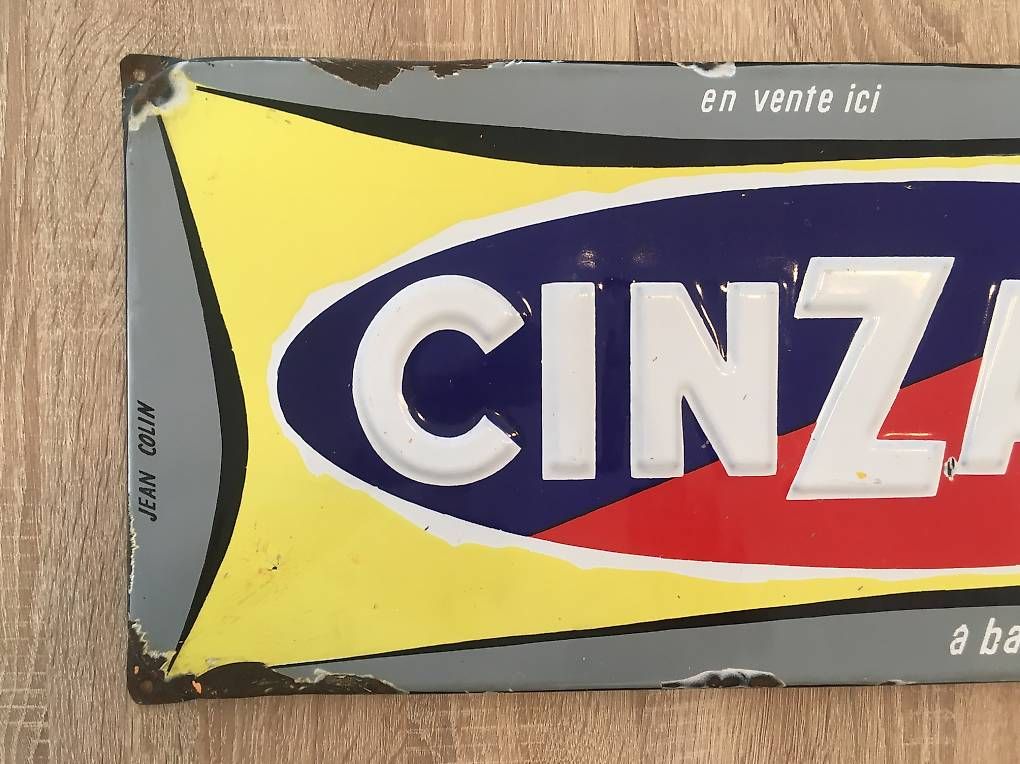 Cinzano Insegne: Emailschild / plaque émaillée CINZANO – Usato da Coppet venduto da squ_wy2d 3