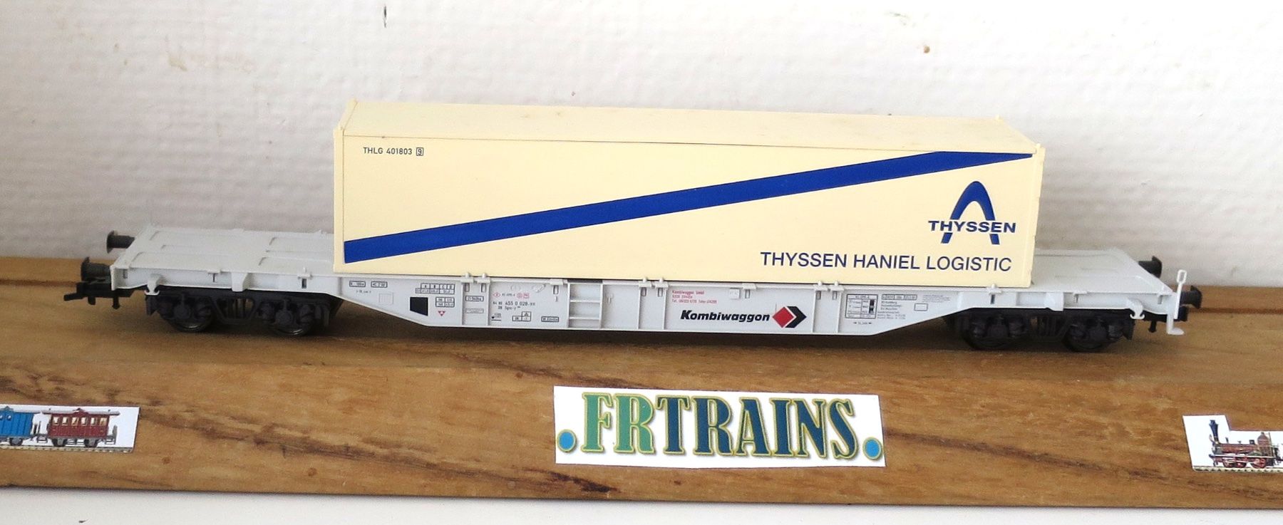 Fleischmann Modellini di ferrovie: FLEISCHMANN DB WAGON PORTE CONTAINER THYSEN HANNIEL – Usato da Gland venduto da FRtrains 2