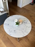 Runder Couchtisch Antigua mit Glasplatte in Marmor Optik