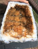 géode d'améthyste chauffée, vraie citrine géode existe pas