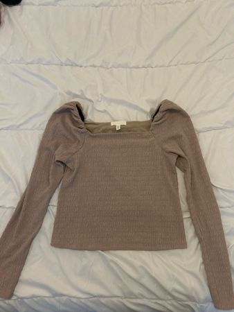 H&M Long Sleeve Top, Size S, Square Neckline, Chic Look