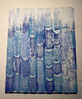 Bild - Abstrakte Malerei Blau Weiss 24cm x 30cm