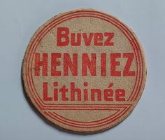 Alter Bierdeckel Henniez Lithinée vor 1950