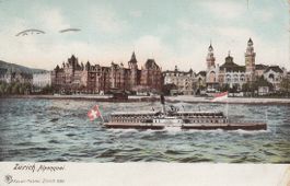 Zürich  ZH  -  Alpenquai mit Dampfscjiff HELVETIA    um 1906