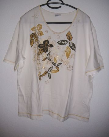 Stretch - T-Shirt, Creméweiss, Gr. 48 * dELMOd * Neuwertig