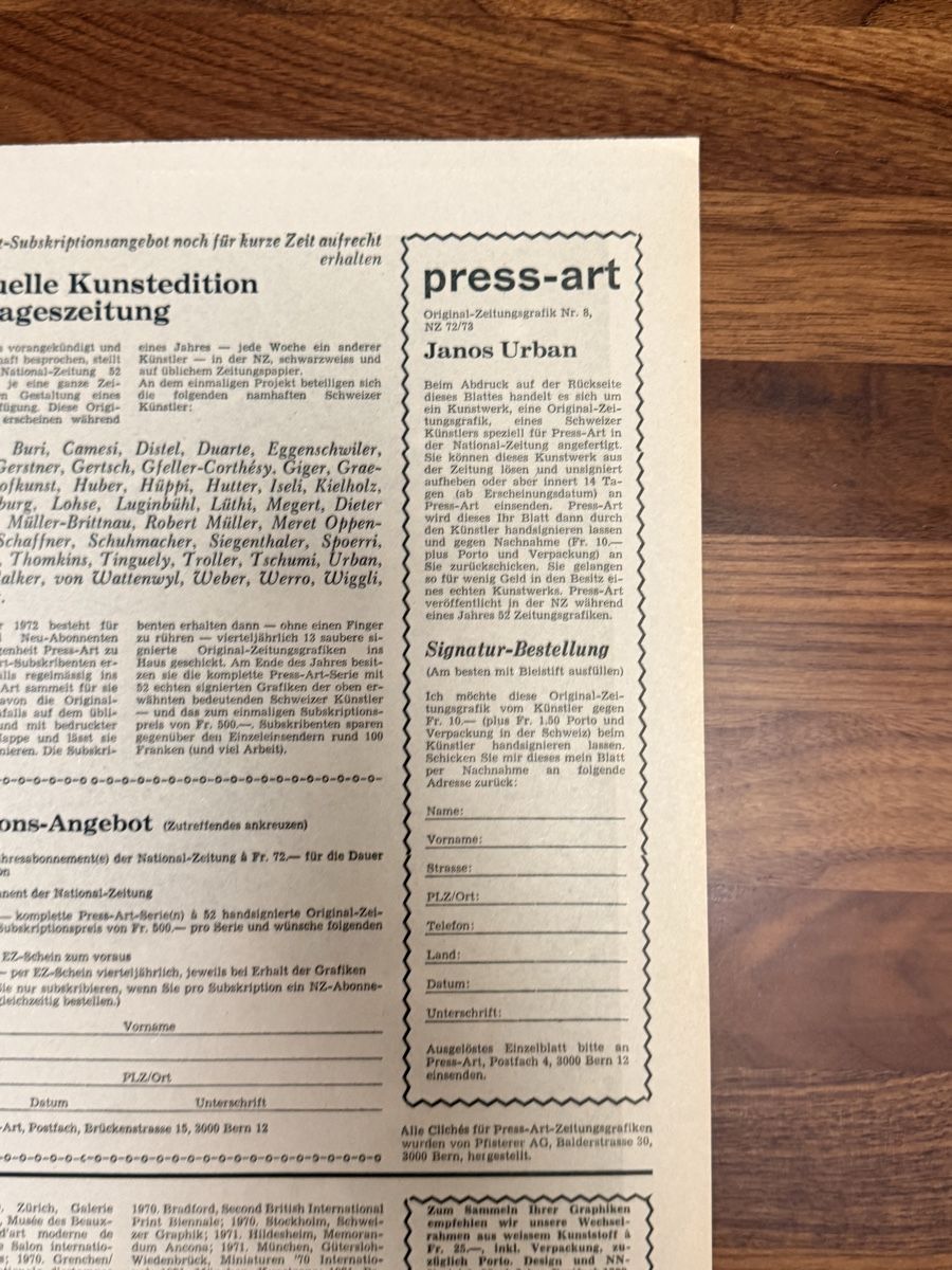 Grafica & Litografie: Janos Urban - Offsetdruck handsigniert – Usato da Solothurn venduto da NUVICO 3