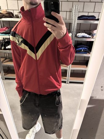 vintage nike manchester united trackjacket red 