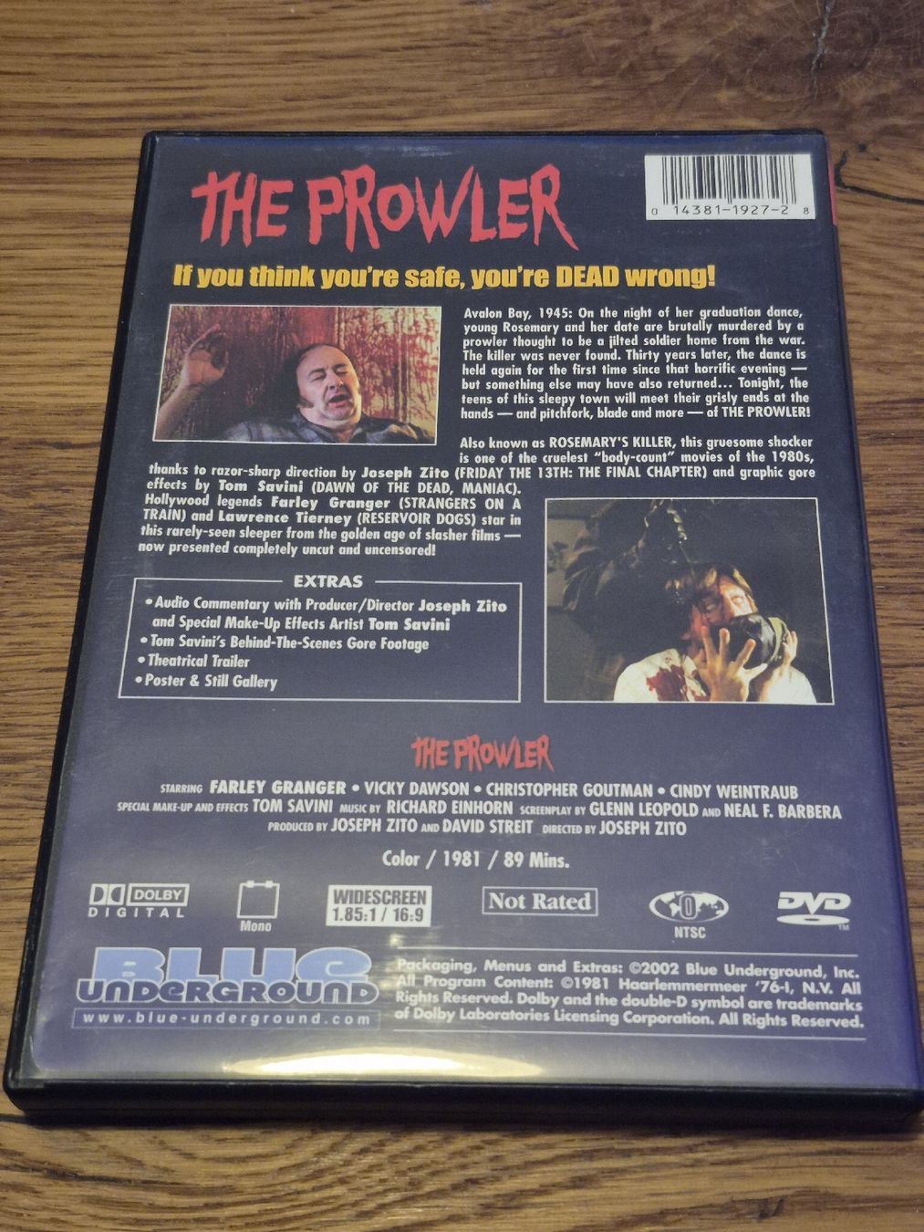 Tutti i DVDs: The Prowler - Horror-Klassiker (DVD) Englisch - Code 0 – Usato da Oberembrach venduto da giu_7ksd 1