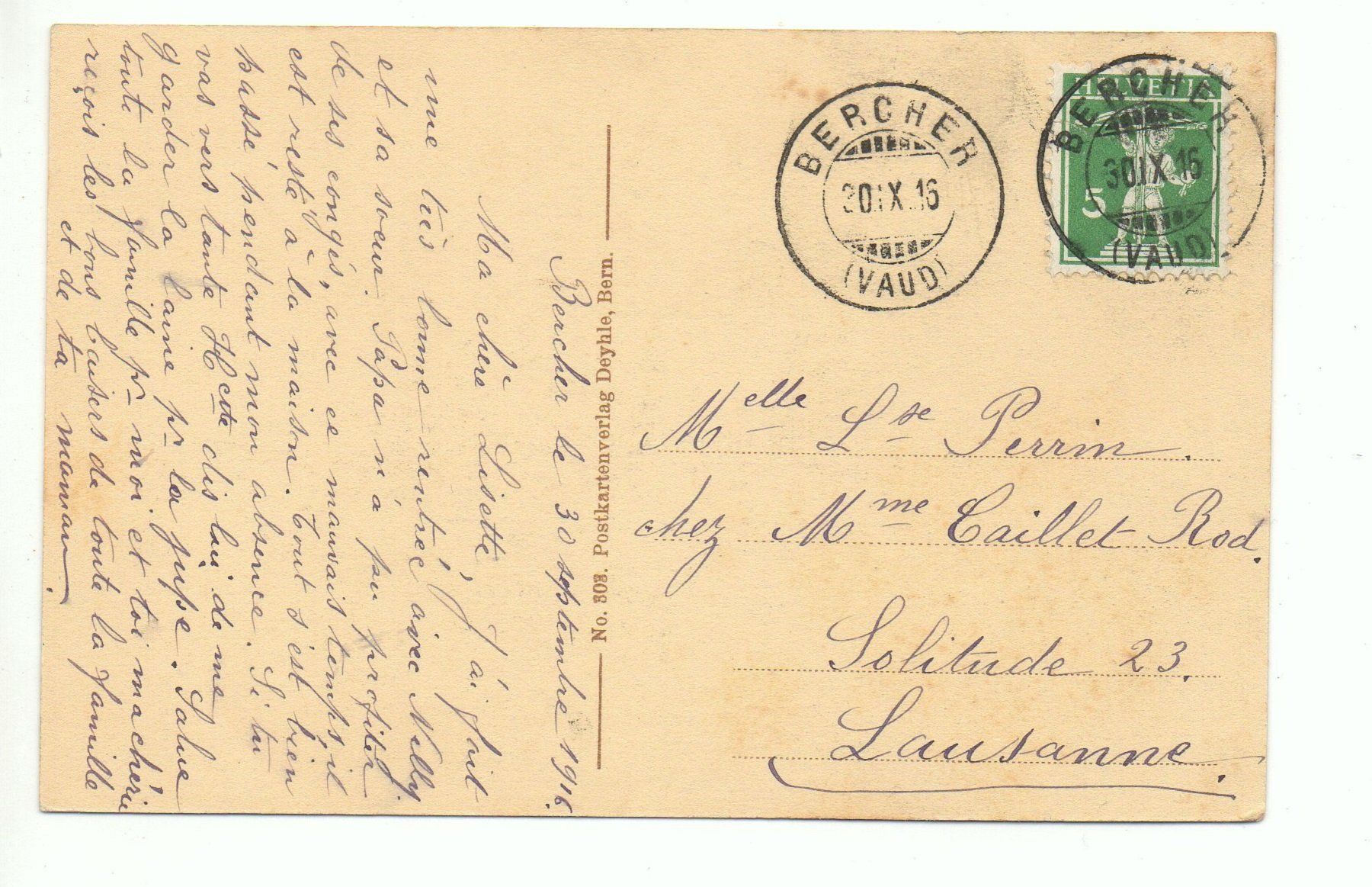 Cartoline postali: SCHÜPFEN Pfarrhaus u. Kirche, animée – Usato da Jona venduto da philajona 1