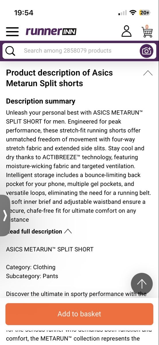 Asics Pantalons: Asics Meta Run Laufshorts Gr. S – D'occasion à Zürich par vintage_for_you 5