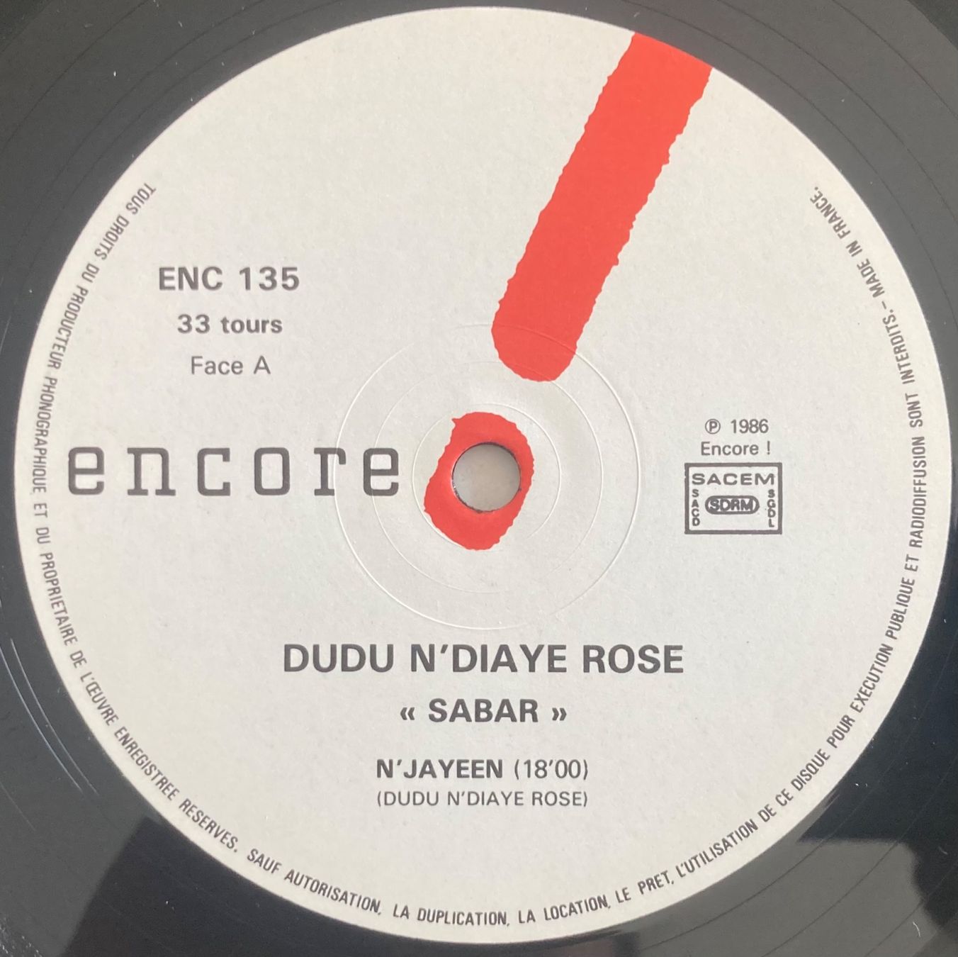 Schallplatten: DUDU N'DIAYE ROSE - SABAR – Gebraucht aus Poliez-Pittet von Newtown-Records 2