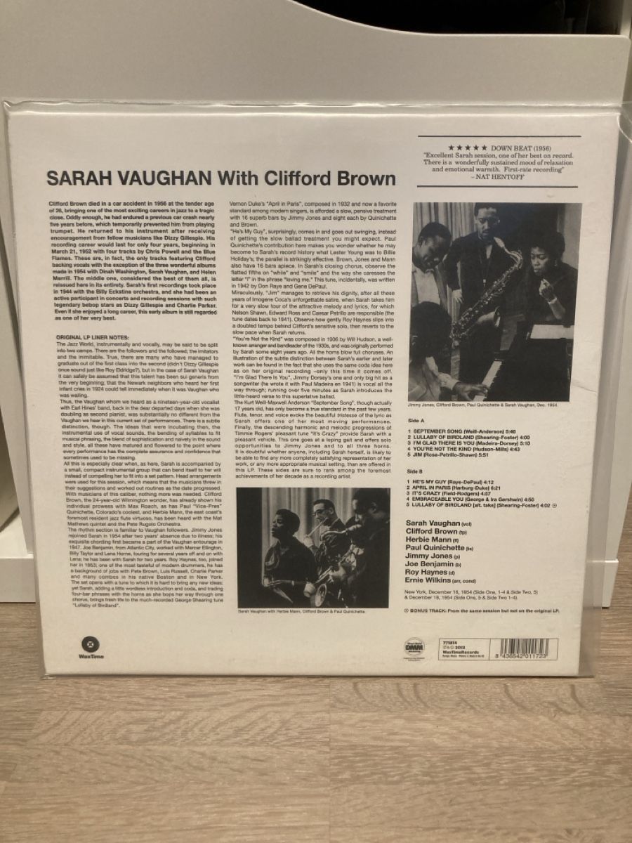 Dischi in vinile: Sarah Vaughan With Clifford Brown LP – Usato da Muttenz venduto da TamiyaFanboy79 1