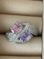 Luxus Elegante Gr.19/9 Ring Farbe: Silber/Rosa/Lilas