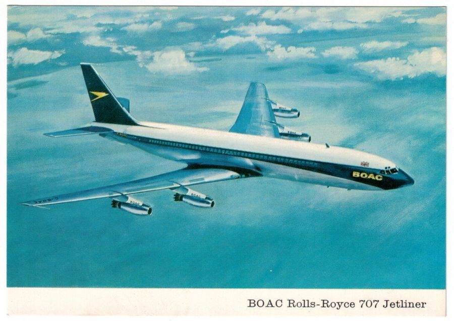 Cartoline postali: BOAC Rolls Royce 707 Jetliner – Usato da Frauenfeld venduto da POML