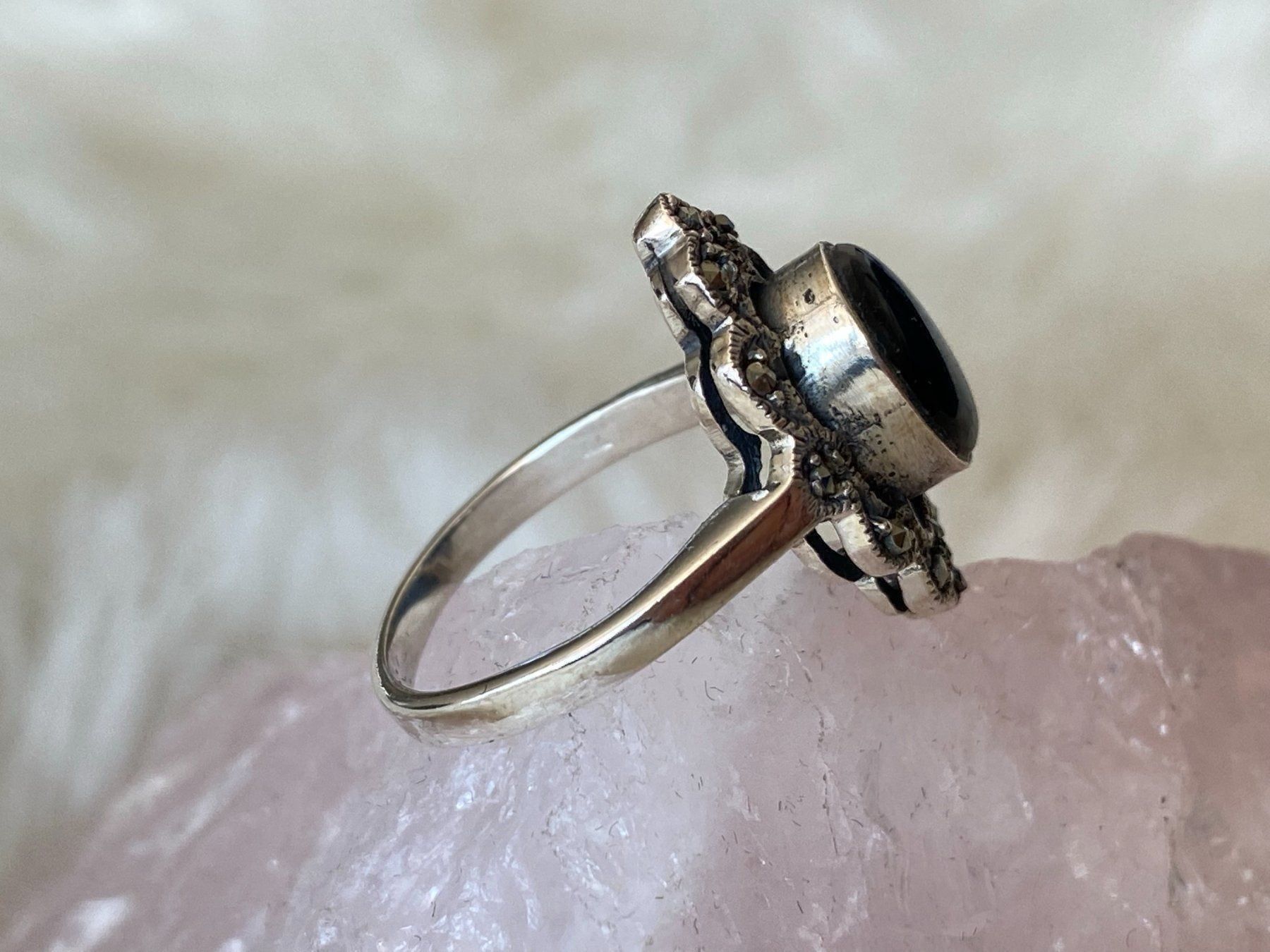Anelli: Ring Silber 925 mit schwarzem Stein – Usato da Istighofen venduto da Ringparadies 1