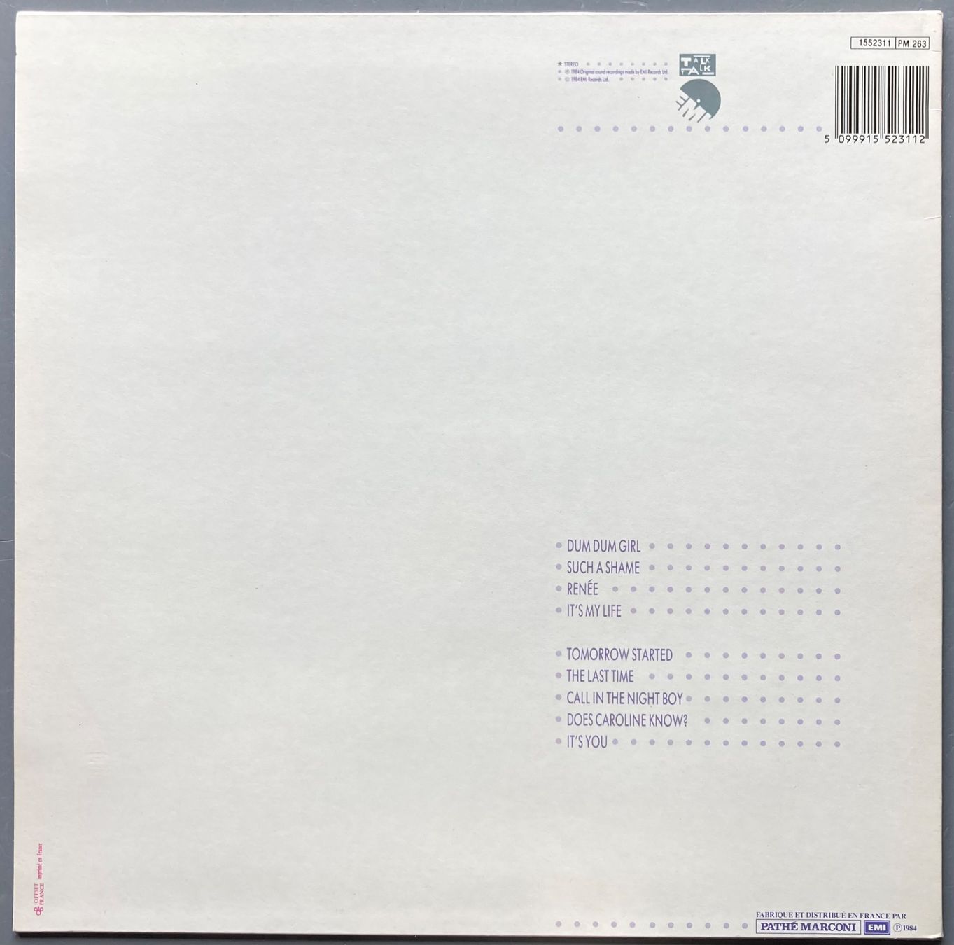 Dischi in vinile: TALK TALK - IT'S MY LIFE – Usato da Poliez-Pittet venduto da Newtown-Records 1