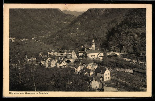 Cartoline postali: AK Bignasco, Con Cavergno e Brontallo – Usato da Berlin venduto da bartko-reher