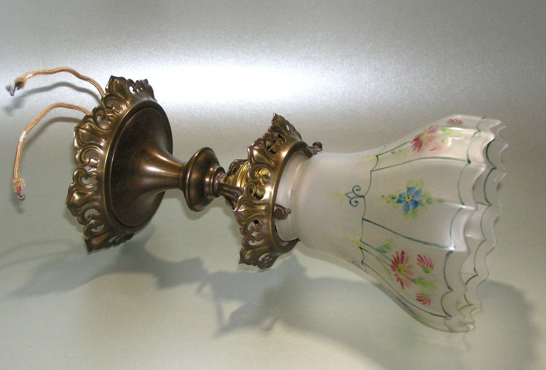 Lampadari & plafoniere: ALTE DECKENLAMPE DECKENLEUCHTE SCHIRM HANDBEMALT – Usato da Grenchen venduto da Antique-hunter 1