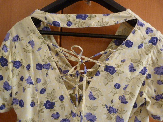 Camicette: Bluse mit Schnürung, Gr. 40, gelb-blau – Usato da Nunningen venduto da Fashion-Ave51 4