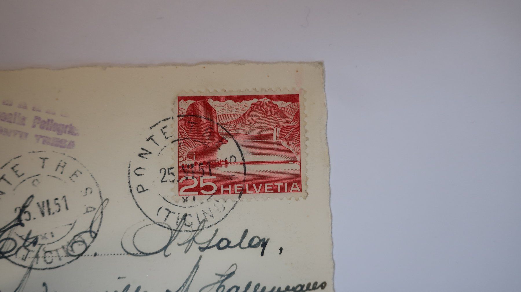 Ansichtskarten: Lugano Paradiso Panorama generale  1951 – Gebraucht aus Cormoret von Pascalll2001 4