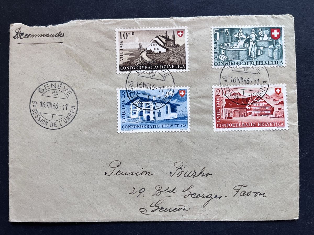 Alle Briefmarken: 1946 Série Pro Patria sur Lettre – Gebraucht aus Sottens von thigroux