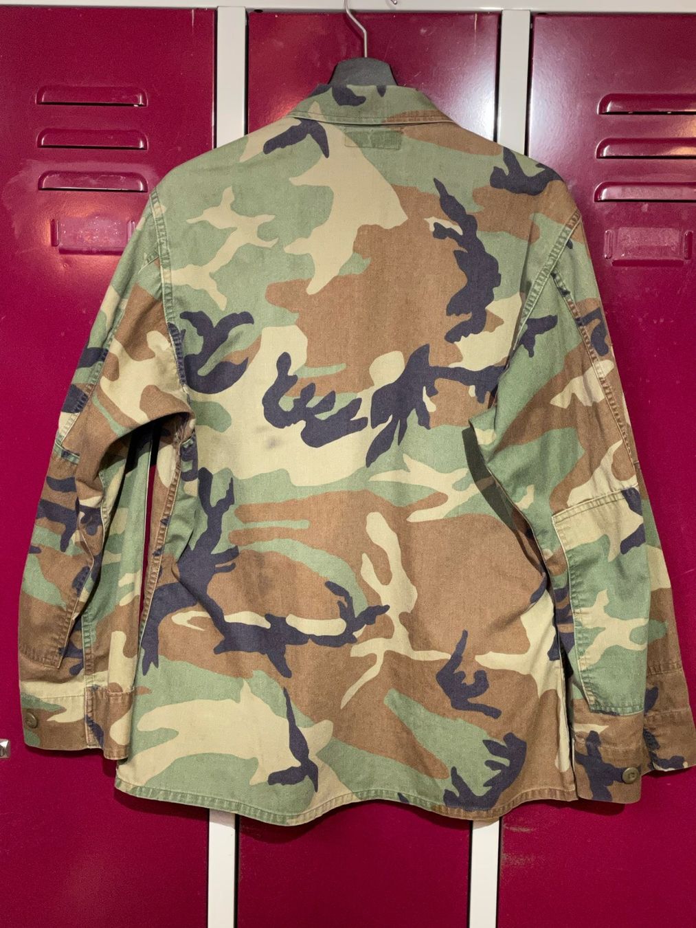 VINTAGE US NAVY WOODLAND CAMO SEABEES COMBAT JACKET SZ: M (Gebraucht ...
