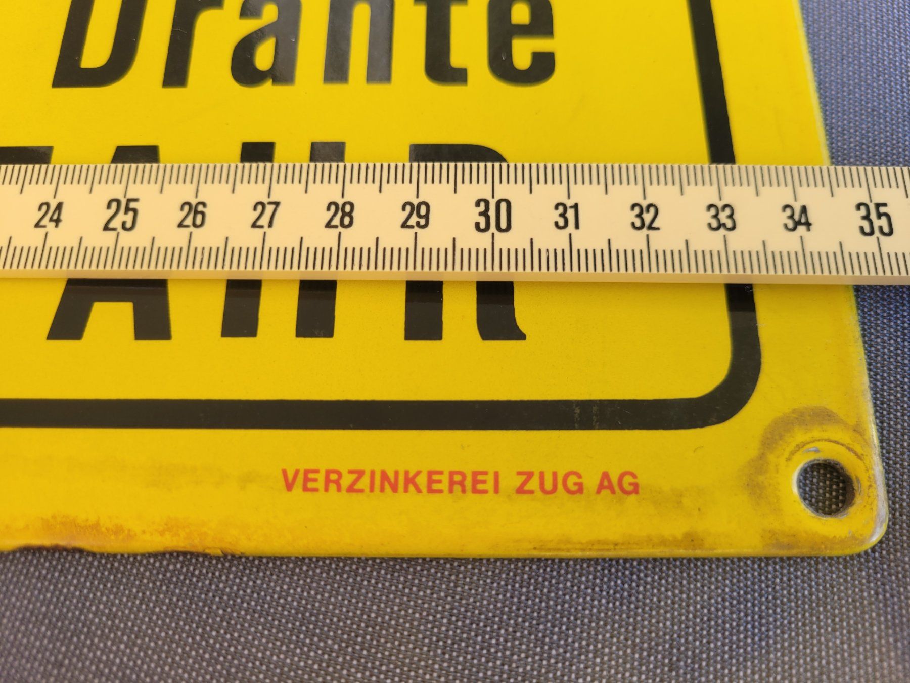 SBB/CFF/FFS Schilder: Emailschild SBB, Warnschild – Gebraucht aus Kriens von KTP 2