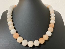 W-schöne Kette echter pink Aventurin D 12 mm,  45+5 cm lang