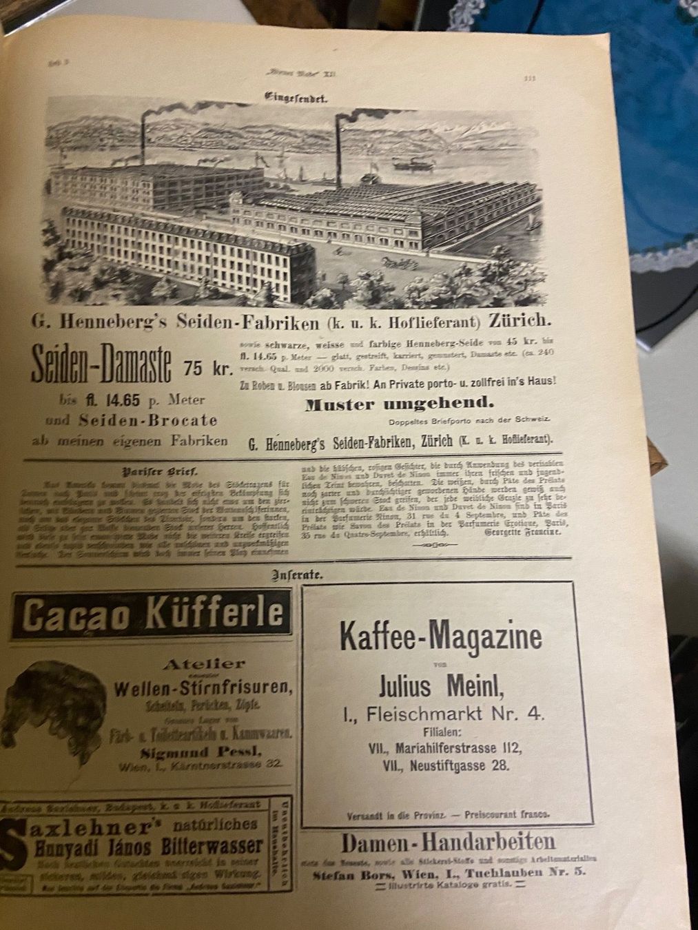 Zeitschriften & Magazine: wiener mode zeitschrift antik 1898 – Gebraucht aus Gipf-Oberfrick von Iberico 7