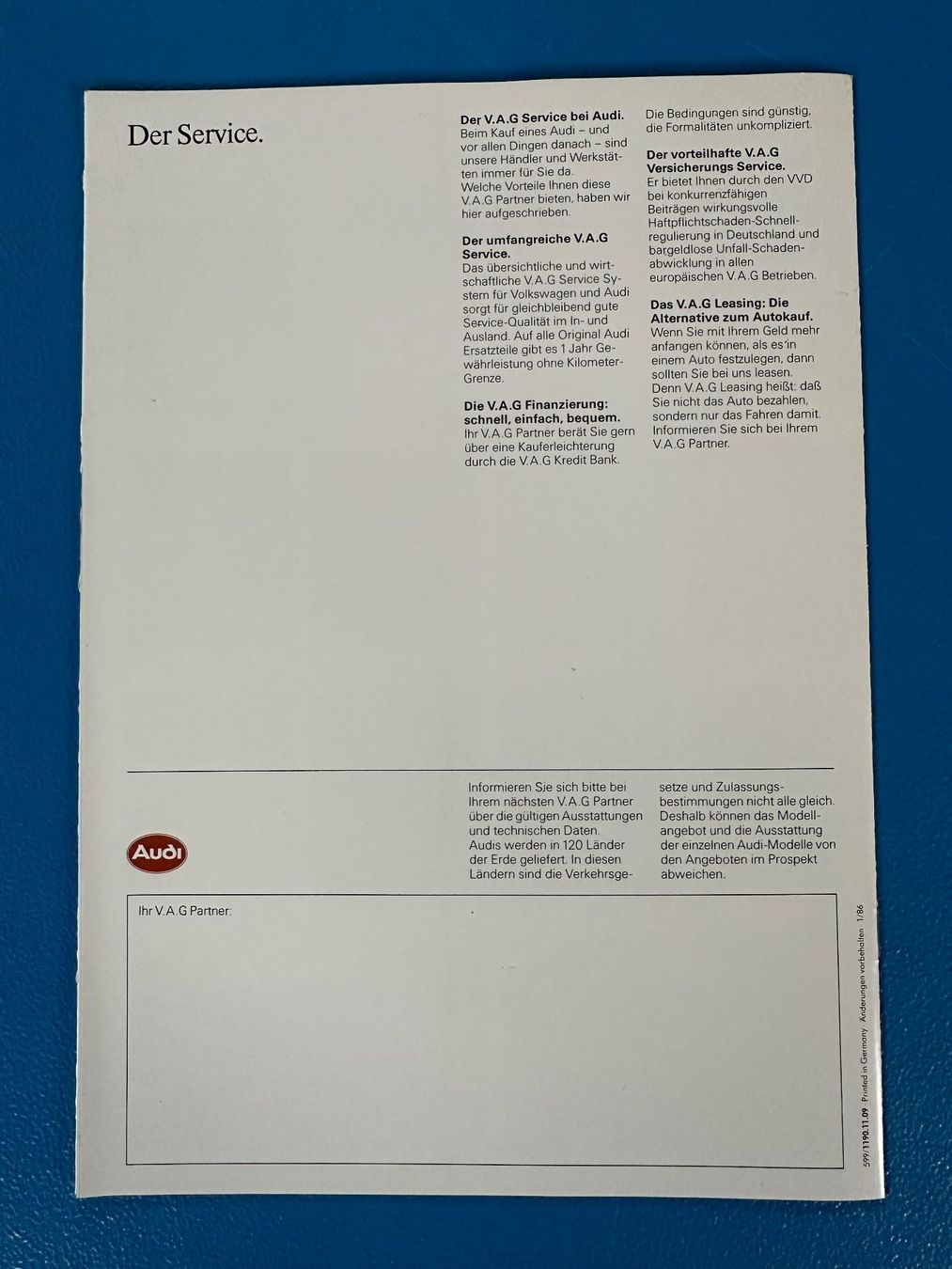 Audi Dokumente: Prospekt  Audi Quattro 1986 – Gebraucht aus Boswil von pavo1 8