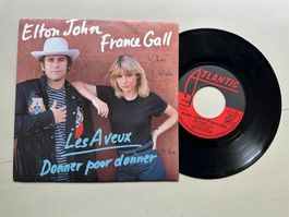 FRANCE GALL ELTON JOHN tolle Single Les aveux Top Kult 80's