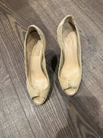 Christian Louboutin Beige Fabric And Satin