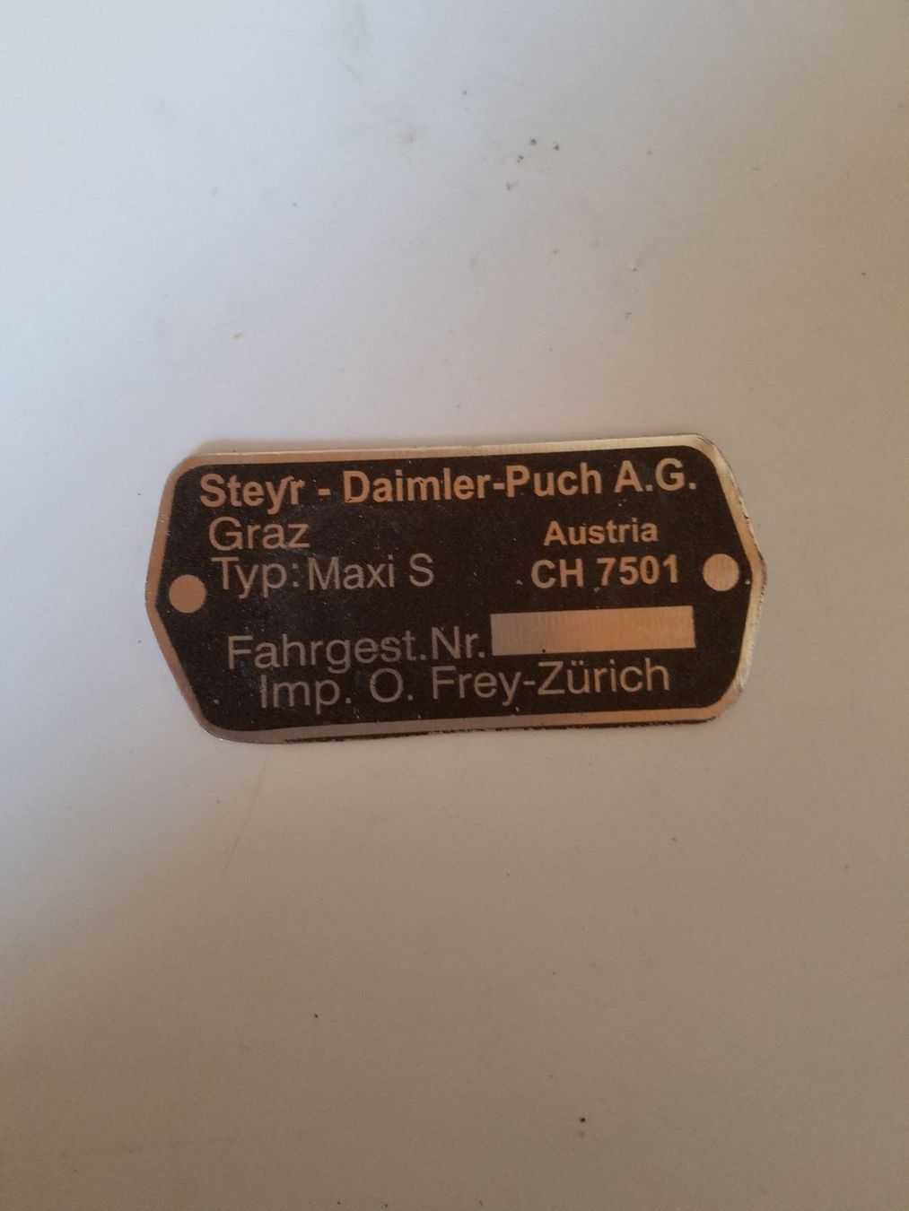 Mofa-Ersatzteile: Puch Typenschein"S CH7501" – Gebraucht aus Fulenbach von Elektronik