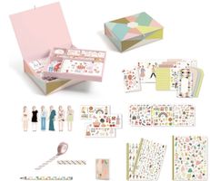 Schreibwaren Set Tinou mit Box Notizhefte Sticker neu