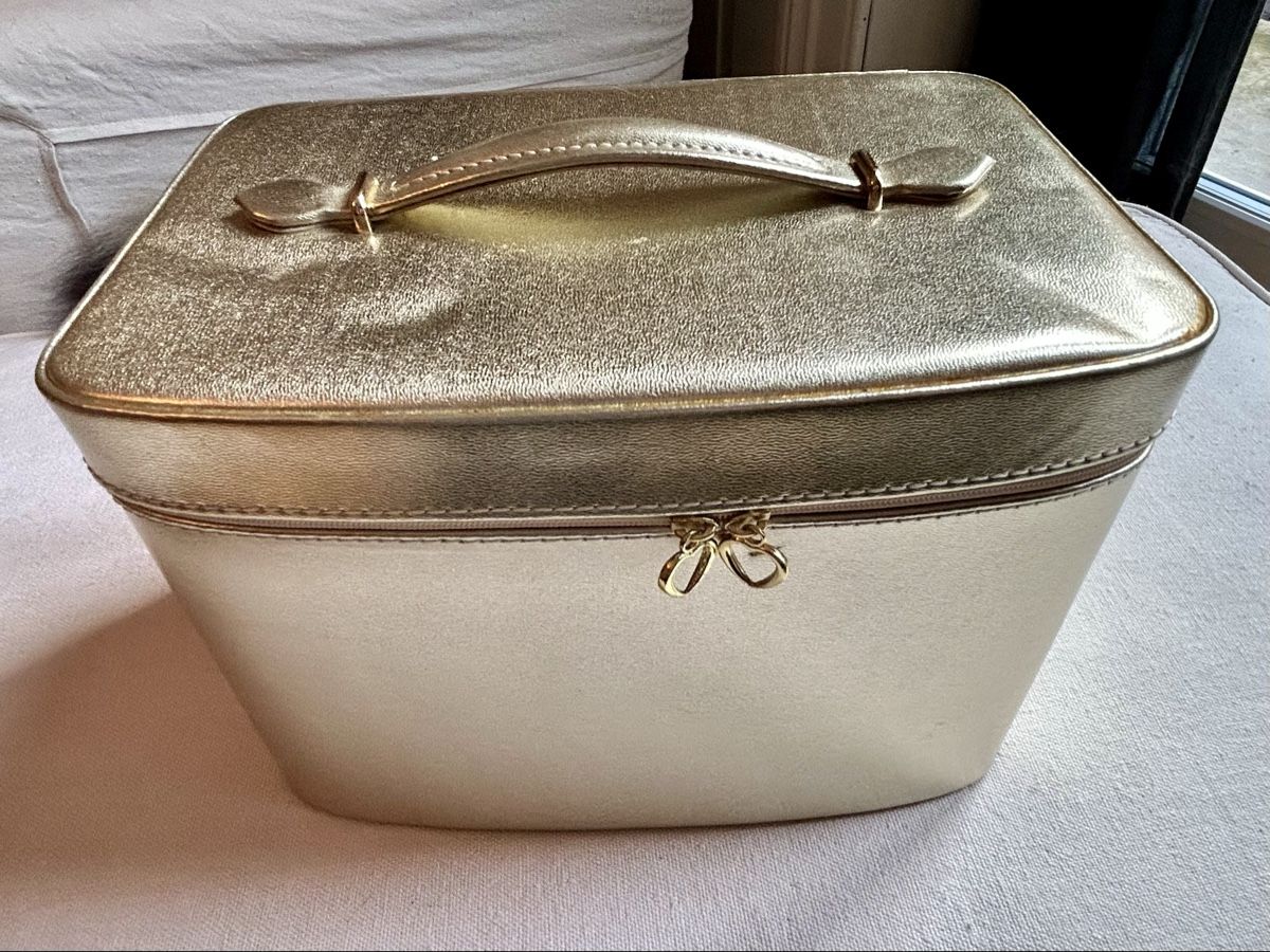 Kosmetikkoffer: Vintage Gold Travel Vanity Case – Neu (gemäss Beschreibung) aus Zürich von Mistral61 1