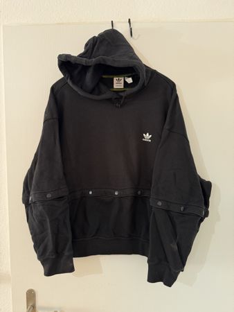 Adidas Kapuzenpullover schwarz Baumwolle Grösse 42 Oversize