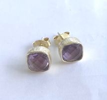 Amethyst Ohrstecker 925er Sterling Silber vergoldet