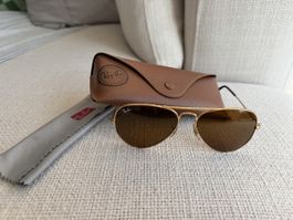 Sonnenbrille Ray-Ban Aviator Gold braun, gebraucht
