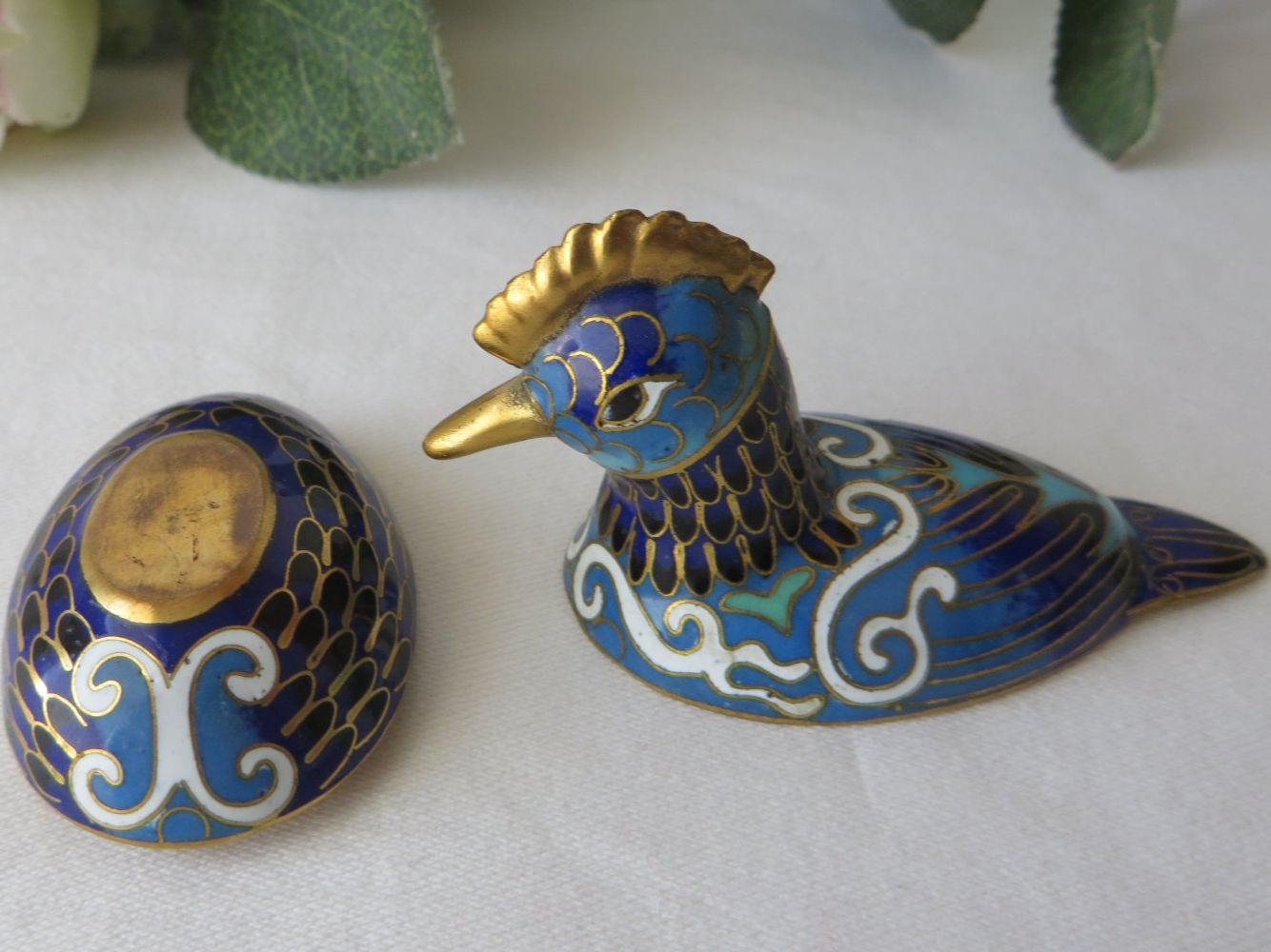 Statuette: SELTENES CHINESISCHES CLOISONNÉ VOGEL DÖSCHEN BUNTE EMAILLE – Usato da Neuhausen am Rheinfall venduto da Arielle55 4