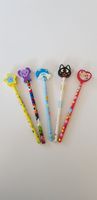 5 neue Bleistifte mit Gummi - Kinderparty