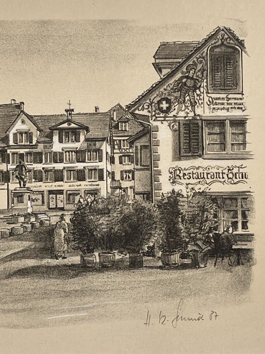 Grafica & Litografie: Lithografie von Stäfa nummeriert und signiert 1987 – Usato da Adliswil venduto da buch_und_kunst 2