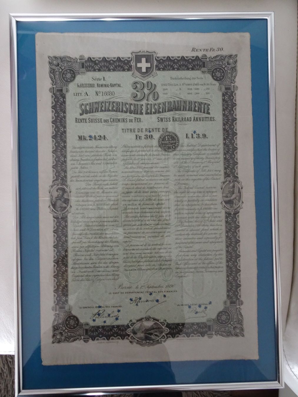 Documenti: Historisches Wertpapier - Schweizerische Eisenbahnrente 1890 – Usato da Vitznau venduto da Mina60