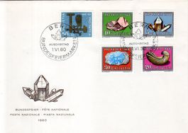 MINERALIEN UND VERSTEINERUNGEN PRO PATRIA 1960 AUSGABETAG