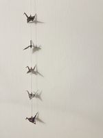 Origami Kranich Girlande Tropical