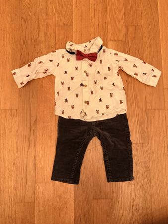 Ensemble bébé chemise et pantalon velours
