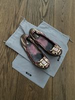 Miu Miu Ballerinas Gr. 36.5, Bronze mit Schmuckstein-Detail