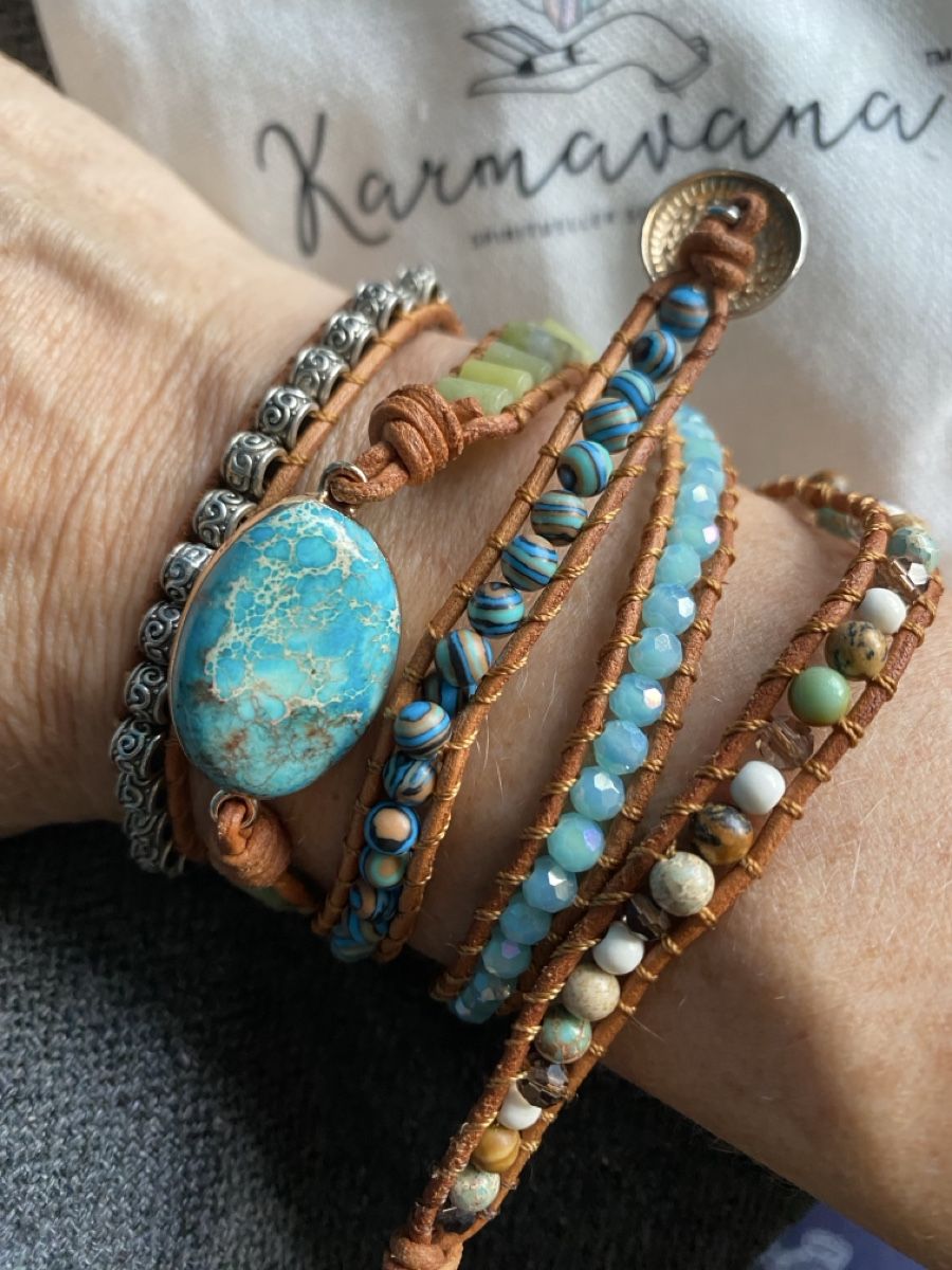 Armbänder & -reifen: Boho Chic Jaspis Multi-Strand Beaded Wrap Bracelet – Neu (gemäss Beschreibung) aus Gurmels von ste_8qb5