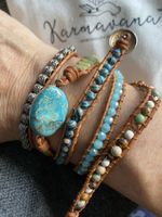 Boho Chic Jaspis Multi-Strand Beaded Wrap Bracelet